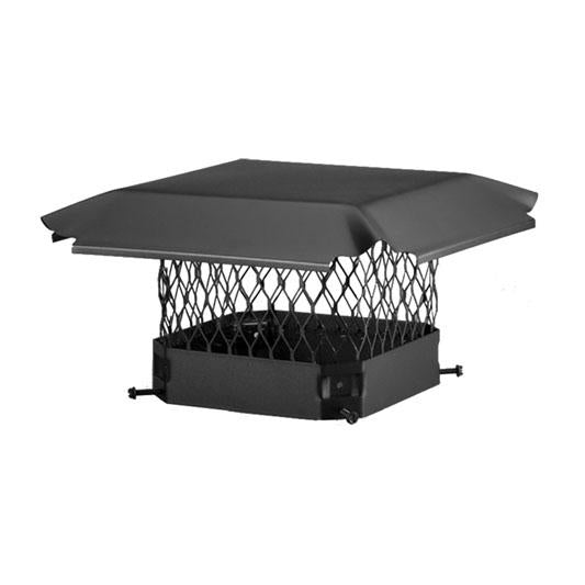 HY-C DRAFT KING SINGLE FLUE CHIMNEY CAP | BLACK GALVANIZED STEEL