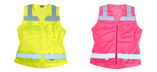 Load image into Gallery viewer, Xtreme Visibility XTREME VALUE WOMEN’S FITTED CLASS 2 ZIP VEST (YELLOW AND PINK)
