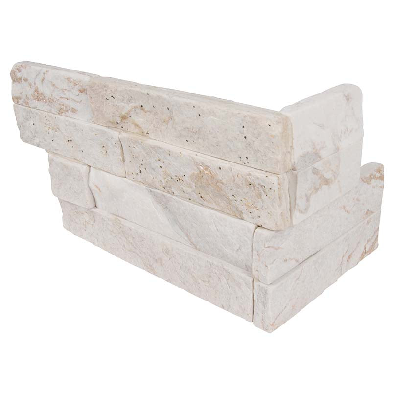 MSI Royal White Ledger Corner Quartzite Split Face